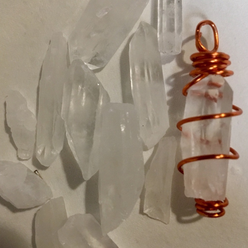 Handmade Wire Wrapped Quartz Crystal